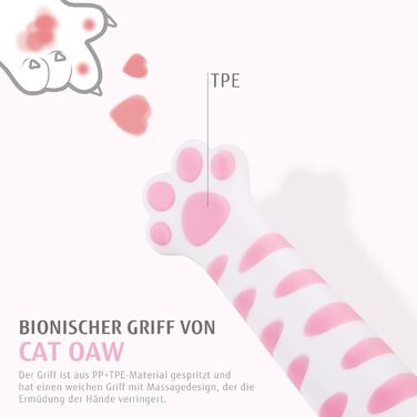 Набір кухонних ножів Hecef: 5 штук у блоці, рожевий, з ручками у формі котів