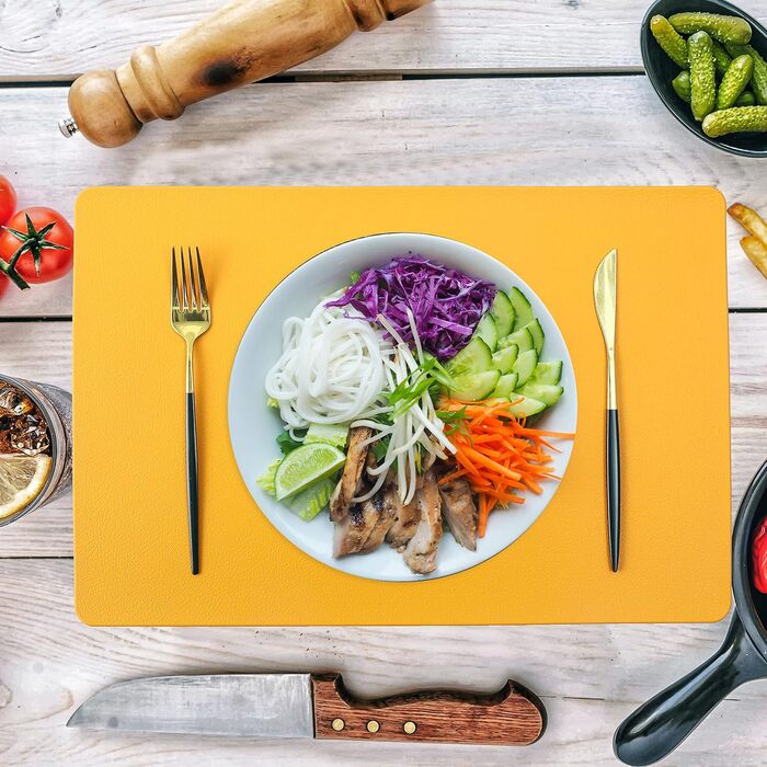 Набори на стіл, термостійкі, миючі, для кухні, обіднього столу, декор, чорні, 6 шт. (жовтий 6)