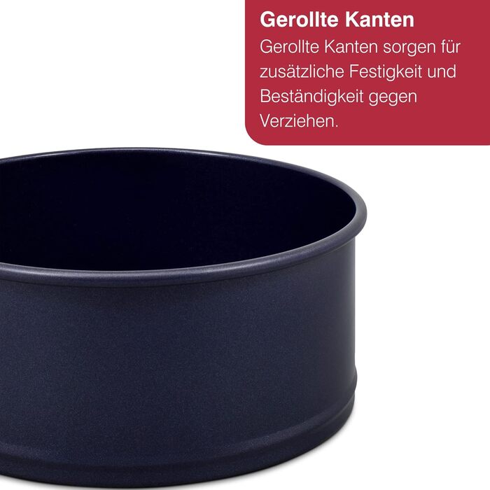 Форма для випічки Zyliss E980194 Springform, 23 см, з антипригарним покриттям, нержавіюча сталь, темно-синій колір, для маленьких тортів, сумісна з посудомийною машиною, 5 років гарантії