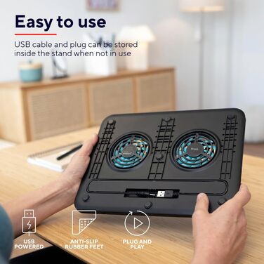 Підставка для ноутбука Trust Zeff, регульована висота, 16 дюймів, чорна, для Lenovo, Macbook, HP, Dell, офіс, дім