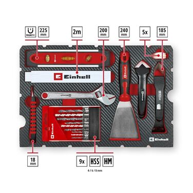 Набір інструментів Einhell E-CASE 80 шт. в кейсі - для дому, майстерні, ремонту