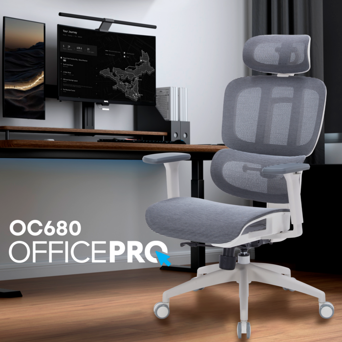 Крісло офісне OfficePro Skyline OC680-W-DG-DG