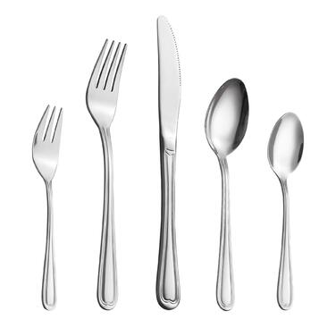 Набір столових приборів Velaze на 12 осіб (60 предметів) з нержавіючої сталі. Включає: 12 ножів, виделок, ложок, чайних ложок, виделок для тортів. Полірування, придатний для миття в посудомийній машині.