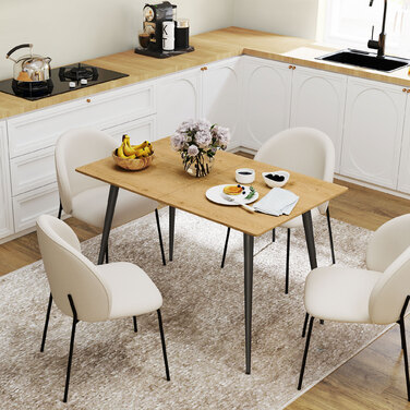 Розсувний обідній стіл, стіл-трансформер на 6-8 осіб, кухонний стіл із міцними сталевими ніжками