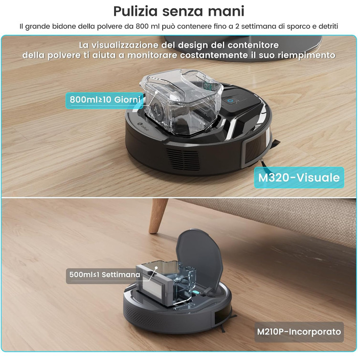 Робот-пилосос LEFANT M320: потужний, тихий, для твердих підлог та шерсті тварин, 210 хв роботи