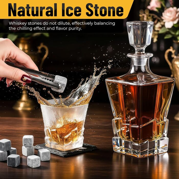 Набір віскі: декантик 800 мл, 2 келихи, 8 каменів. Подарунковий набір віскі для чоловіків