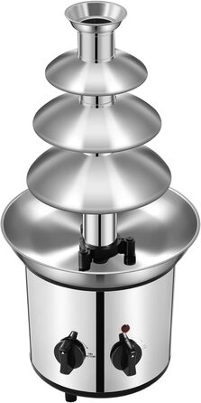 Шоколадний фонтан SABUIDDS з нержавіючої сталі, 4 рівні, з функцією плавлення. Підходить для шоколаду, сиру, солодощів та лікеру. Ідеальний для бранчів, вечірок, святкування Нового року та Різдва.