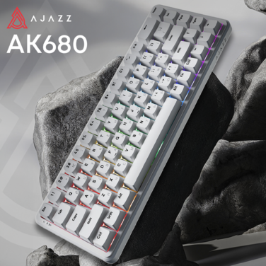 Клавіатура механічна дротова Ajazz AK680 MAX Magnetic Switch RGB USB White