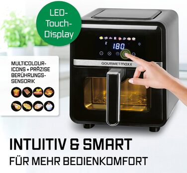 Фритюрниця повітряна GOURMETmaxx з 2 камерами, 10л, вертикальна, з сенсорним дисплеєм