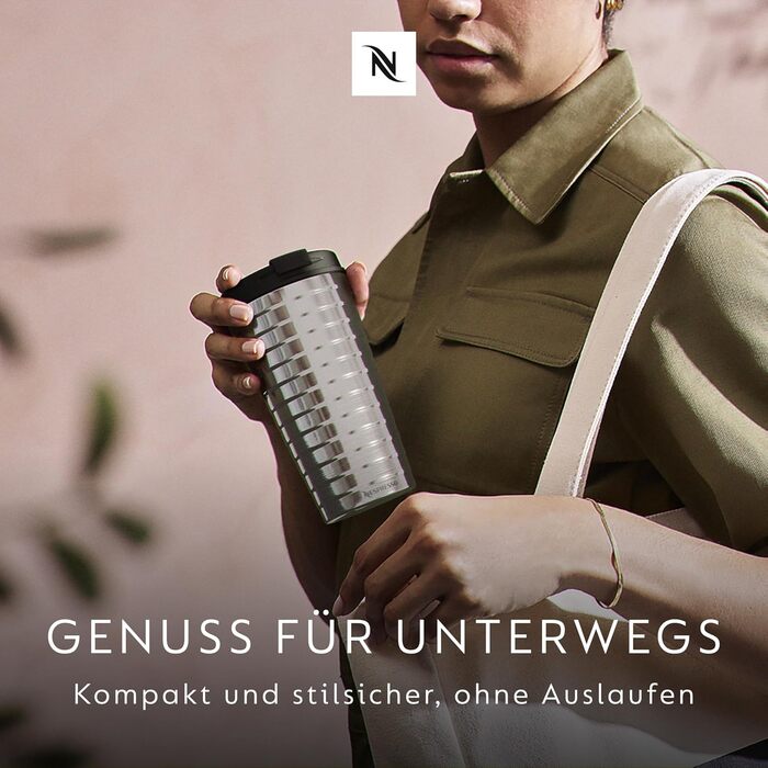 Термокружка Nespresso Touch з нержавіючої сталі, 345 мл, ізольована, витримує протікання