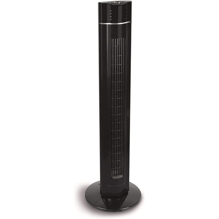 Вентилятор безшумний з пультом дистанційного керування та таймером 106 см чорний/сріблястий, 60 Вт, ЕНЕРГОЗБЕРЕЖЕННЯ, 75 коливання, вентилятор на п'єдесталі вентилятора для спальні, максимальна гучність 48 дБА, 3 рівні