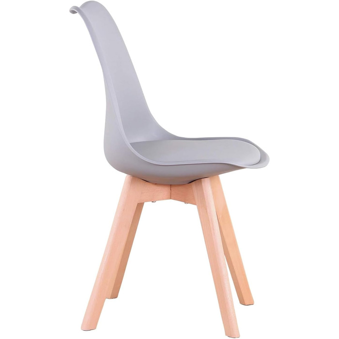 Обідня група GrandCA HOME з 6 стільців: стіл та 6 стільців для вітальні, кухні, офісу (білий стіл, бежеві стільці)