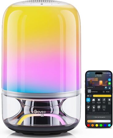 Govee LED лампа з колонкою JBL, Matter-сумісна, акумуляторна, 16 музичних режимів та 100+ сцен