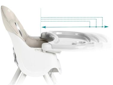 Дитячий стільчик для годування Ricokids 3в1 Beige - регульована висота, з підносом, корзина, для дітей від 6 місяців