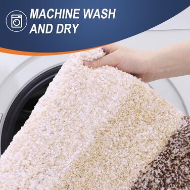 Килимок для ванної кімнати OLANLY, мікрофібра, антиковзання, 50.8 x 81.3 см (44' x 24', Коричневий)