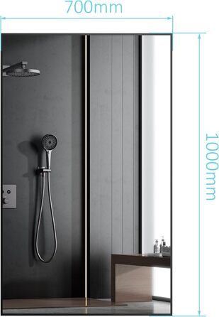 Дзеркало настінне Spiegel 40x160 см, повноекранне з рамою, підлогове для спальні, вітальні або ванної кімнати, прямокутне, алюмінієва рама (чорний)