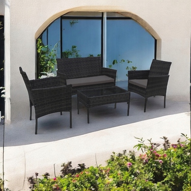 Комплект садових меблів із техноротанга MTG Trade Group, чорний, 4 предмети