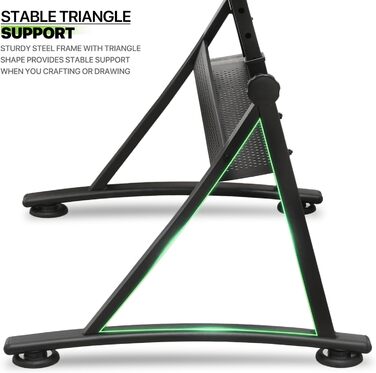 Набір мольбертів Magshion: регульований стіл для художника з нахиленою дерев'яною стільницею, стілець та 2 висувними ящиками для зберігання. Підходить для дому, офісу та школи (білий/чорний)