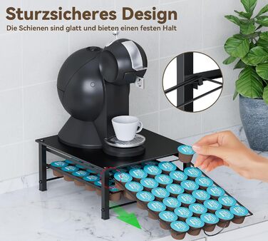 Тримач для капсул кави Dolce Gusto, металева висувна шухляда на 5 ярусів (60 капсул)