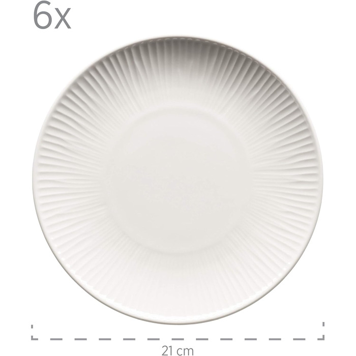 Високоякісний готельний порцеляновий білий обідній сервіз на 6 осіб Набір тарілок із 12 предметів у вінтажному дизайні Міцна порцеляна (набір для сніданку 18шт) 931461 Далія