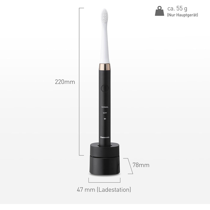 Звукова зубна щітка Panasonic EW-DM81-K503: електрична, з двома насадками, чорна