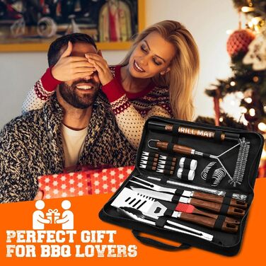 Набір гриля PURPLEBIRD 31 предмет: преміум аксесуари для барбекю з нержавіючої сталі для чоловіків та жінок з сумкою, килимком для гриля, для саду, кемпінгу та на день народження