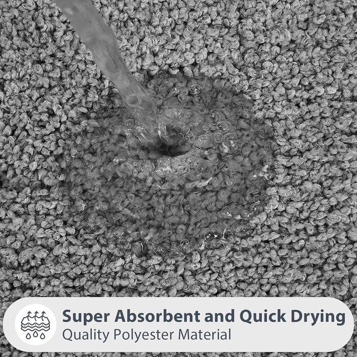 Килимок для ванної кімнати: неслизький, миючий, 50 x 76 см (сірий)