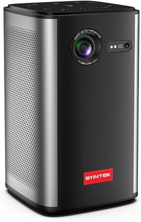 BYINTEK P70 Mini 3D проектор: портативний LED проектор з Wi-Fi, Android 9.0, підтримка 1080P/4K, акумулятор, сумка та штатив (сірий)
