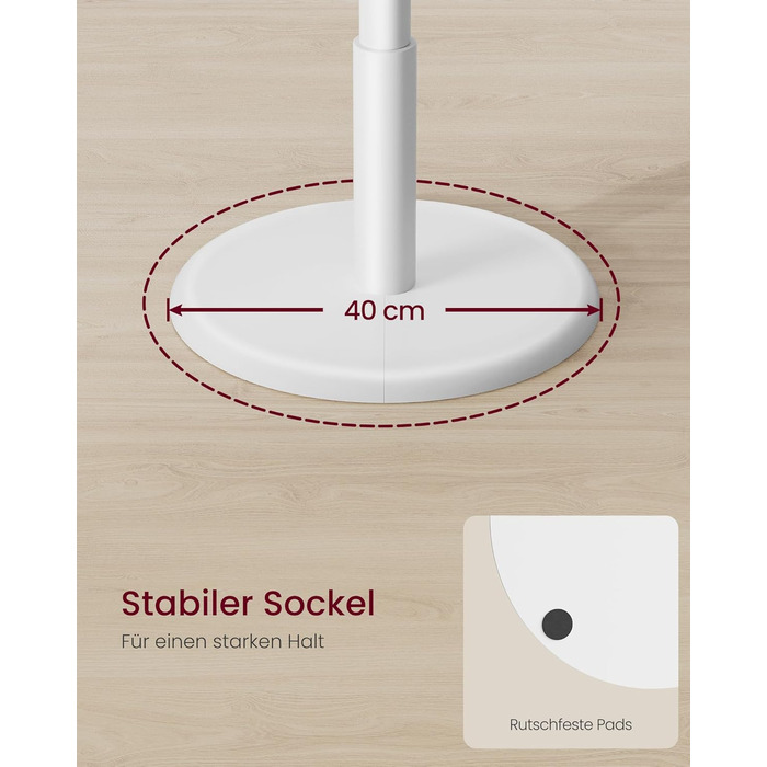 Стійка для одягу VASAGLE, дерев'яна, у формі дерева, з 8 гачками, для передпокою, RCR010B01 (Хмарний білий)