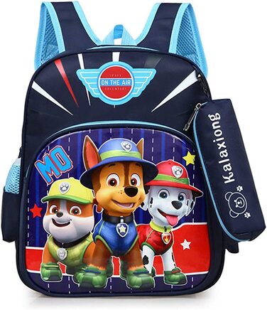 Рюкзак для собак з мультяшним малюнком, шкільна сумка, рюкзаки для собак, класний рюкзак, рюкзак для собак, рюкзак для собак, патруль, брати, шкільний рюкзак з 3D-принтом для дівчаток, хлопчиків, шкільних щоденних поїздок (темно-синій)
