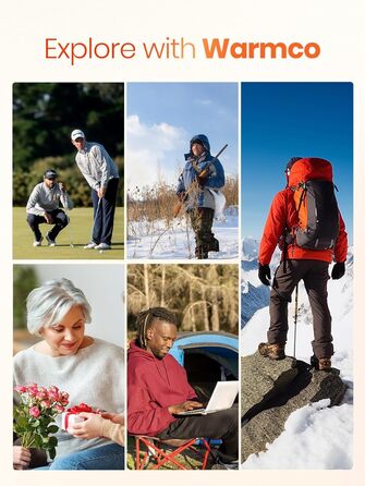 Електричні грілки для рук Warmco 2 шт, 10000 mAh, багаторазові, 3 режими нагріву, Powerbank, Червоний