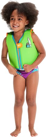 Дитячий купальник Speedo з принтом ієрогліфів Fv (4 роки, Блакитний / неоново-зелений колір від Chima)
