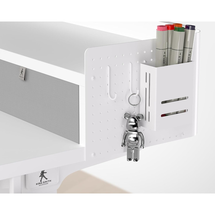 Електричний письмовий стіл WALKINGDESK з регулюванням висоти, 2 шухлядами, ергономічний сидячи-стоячи, для домашнього офісу, з полицею, гачком, DIY-панеллю, 122x61 см, білий