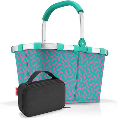 Комплект сумка для перенесення BK, термокейс OY, кошик для покупок SBKOY з невеликою сумкою-холодильником, (70407003) (фірмовий зелений чорний)