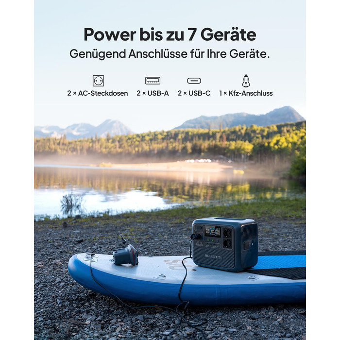 Портативна електростанція BLUETTI AC70, 768Wh LiFePO4, 2x1000W AC, 100W USB-C, швидка зарядка, для кемпінгу та резервного живлення (відновлена)
