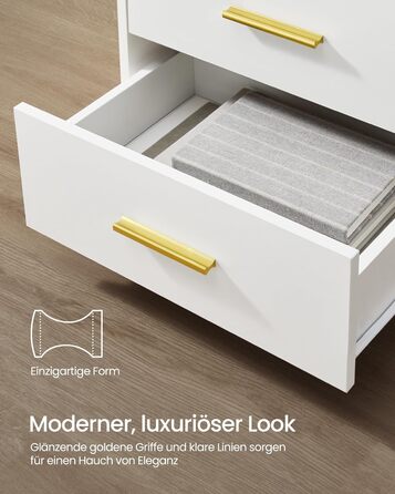 VASAGLE Custos: Набір з 2 тумбочок з LED-підсвіткою та зарядкою, білий, з шухлядами та USB-портами