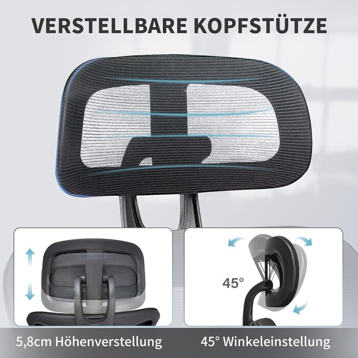 Ергономічне крісло для офісу з підніжкою, висока спинка, 2D підголівник, відкидні підлокітники, сидіння з губки, сітчастий офісний крісло, крісло для начальника, комп'ютерне крісло для дорослих, чорне