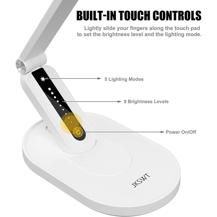 Стійлампа JKSWT для догляду за очима: диммирувана, 5 режимів кольору, 72 LED, USB-порт, сенсорне керування, функція пам'яті
