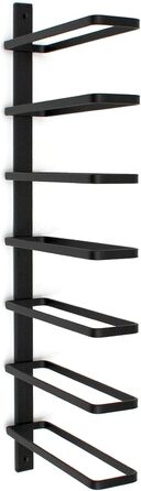 Металева полиця для вина DanDiBo на стіну, чорна, 93885 - для 7 пляшок, сучасний дизайн