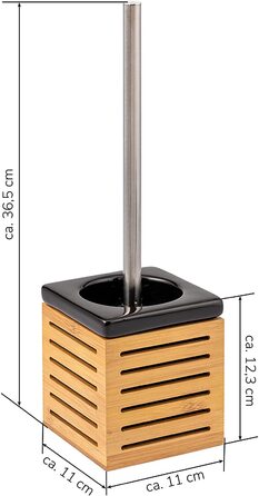 Тримач для туалетної щітки bremermann, бамбук, кераміка, набір для унітазу, чорний