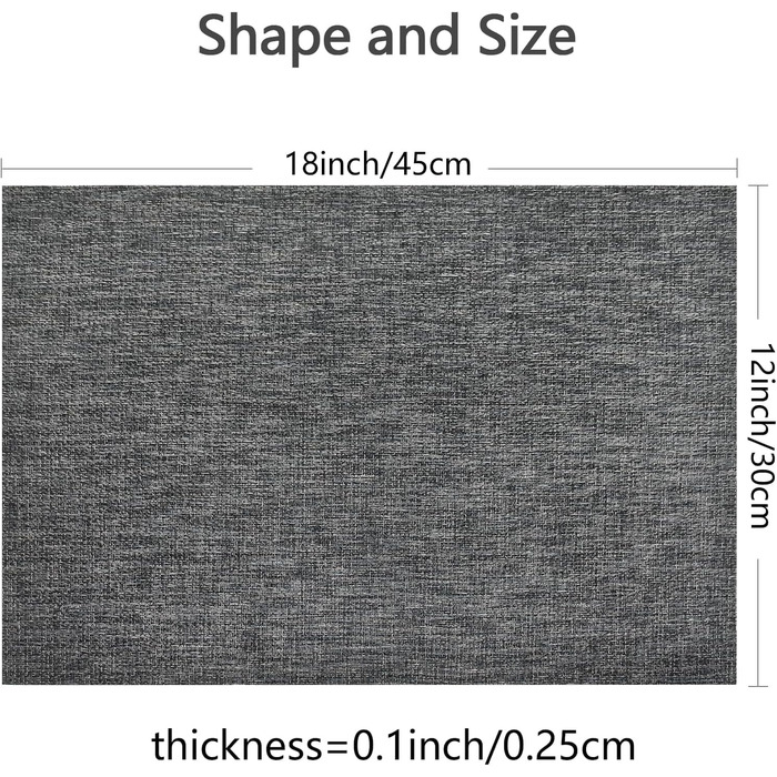 Набори скатертин DACHUI, 8 шт., ткані, з ефектом льону, водонепроникні, термостійкі, миються, довговічні (димно-сірий, темно-сірий)