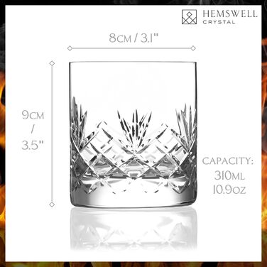 Набір склянок для віскі Glenrigg 2 шт. 310 мл – склянки-тумблери з кришталю без свинцю, з важким дном, ручна обробка, подарункова коробка