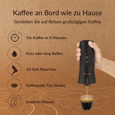 Handpresso Handcoffee Truck 21010: Кавомашина для вантажівок 24V | Сумісна з Senseo Pads