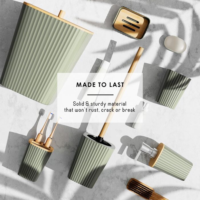 Набір аксесуарів для ванної кімнати Clara Clark, 6 шт., салатовий колір