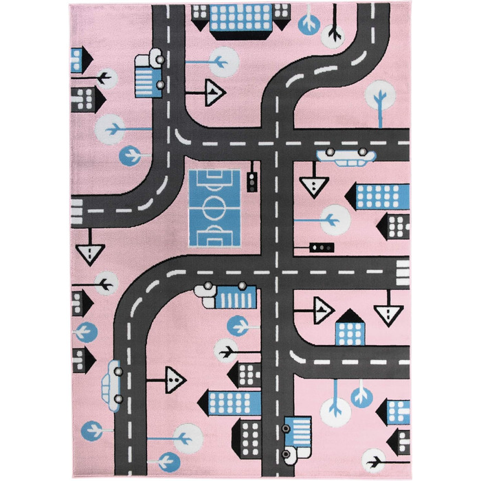 Дитячий килимок TAPISO Pinky з коротким ворсом вуличний KOTEX (80x150 см, Сірий, Синій, Чорний, Білий, Пастель, Рожевий, Автомобіль)