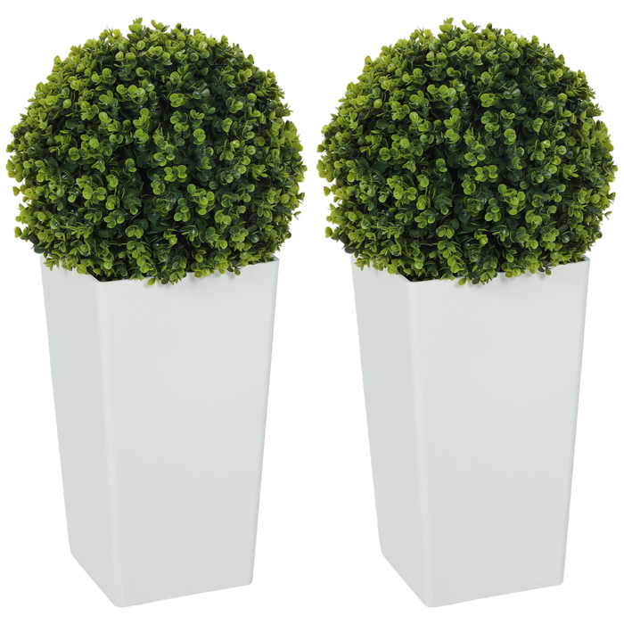 Набір з 2 штучних евкаліптових куль 65 см, штучна рослина з захистом від УФ-випромінювання, 330 листків у горщику, зелений