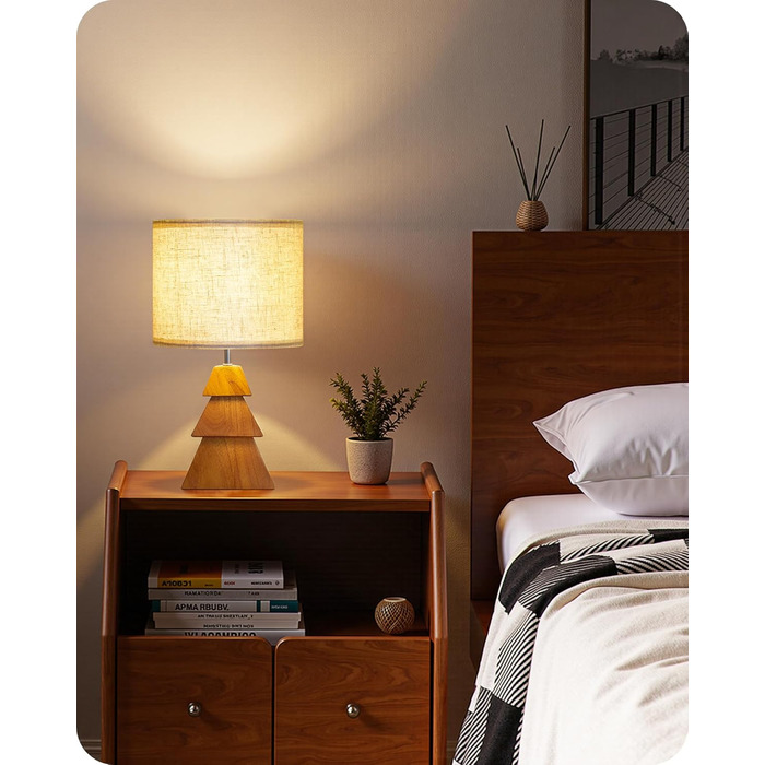 Дерев'яна настільна лампа GOEBLESON для спальні, вітальні, готелю. Сучасний дизайн, тепле світло 2700K, E27, подарунок. Модель ZME07TLD05N1 (у вигляді дерева)