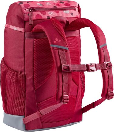 Дитячий рюкзак VAUDE Шайба для хлопчиків і дівчаток, зручний туристичний рюкзак для дітей, стійкий до погодних умов шкільний рюкзак з дощовиком і збільшувальним склом, багато місця для зберігання, синій/затемнення, 10 літрів 10 літрів рожевий/журавлинний