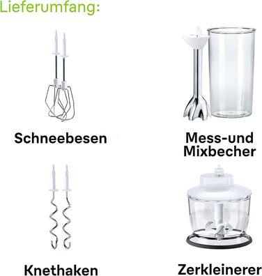 Блендер ручний Braun MultiMix 5 HM 5137 білий 750 Вт з насадками