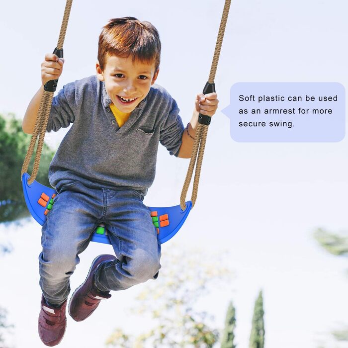 Гойдалка садові SELEWARE: набір з канатом 2м, 2 карабінами, міцна, чорна